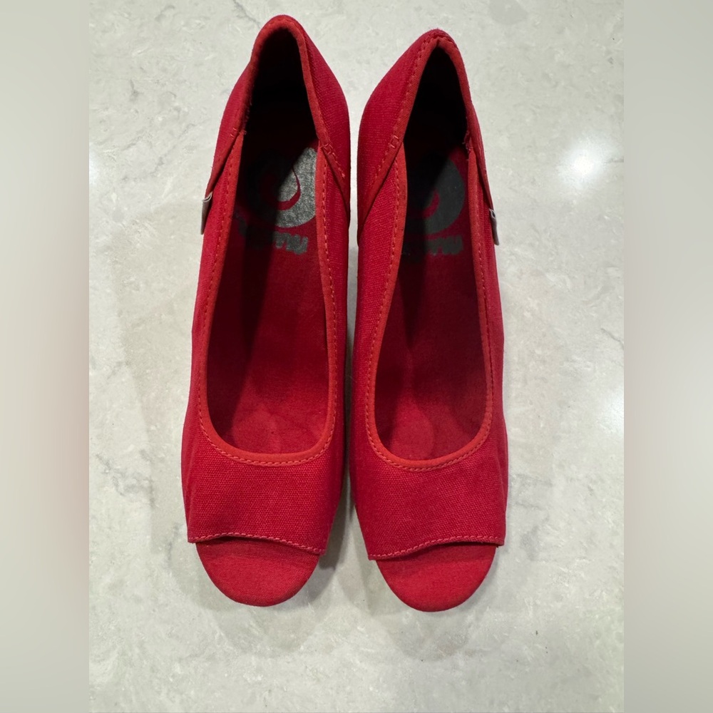 Teva Vibrant Red Espadrille Peep-Toe Shoes